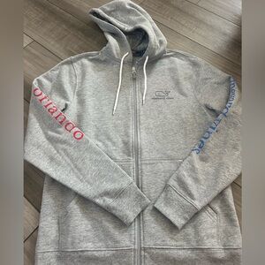 Vineyard Vines Heather Gray Zip-Up Hoodie